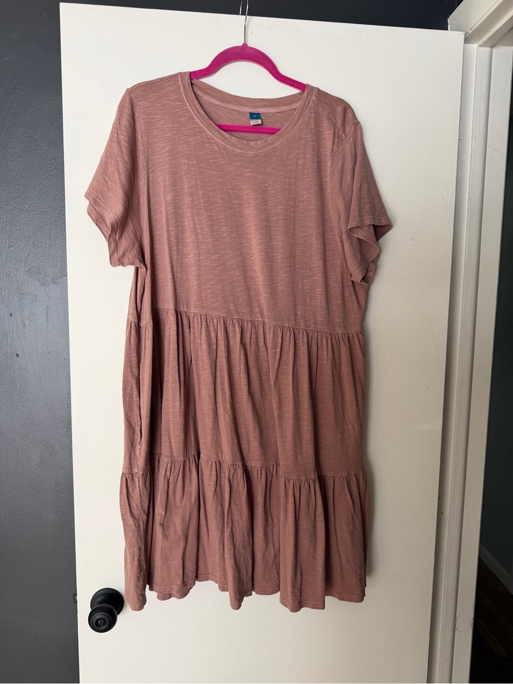 Old Navy Mauve Tiered Short-Sleeve Dress